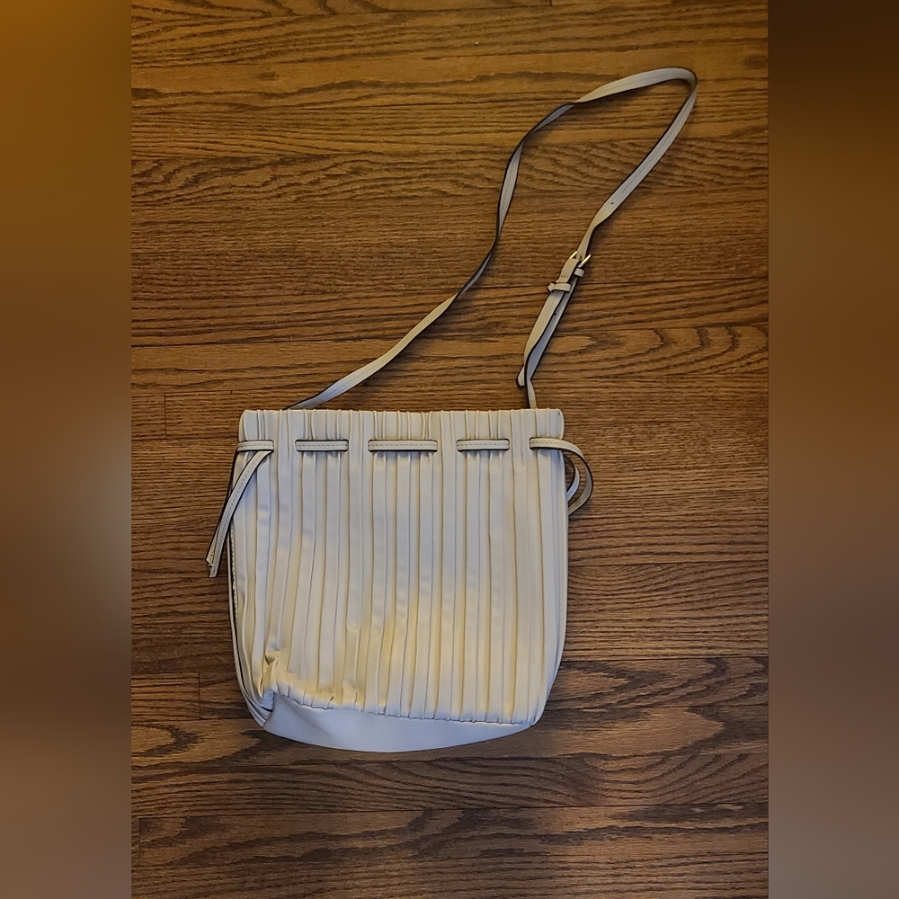 Zara | Off-White Faux Leather Bucket Bag